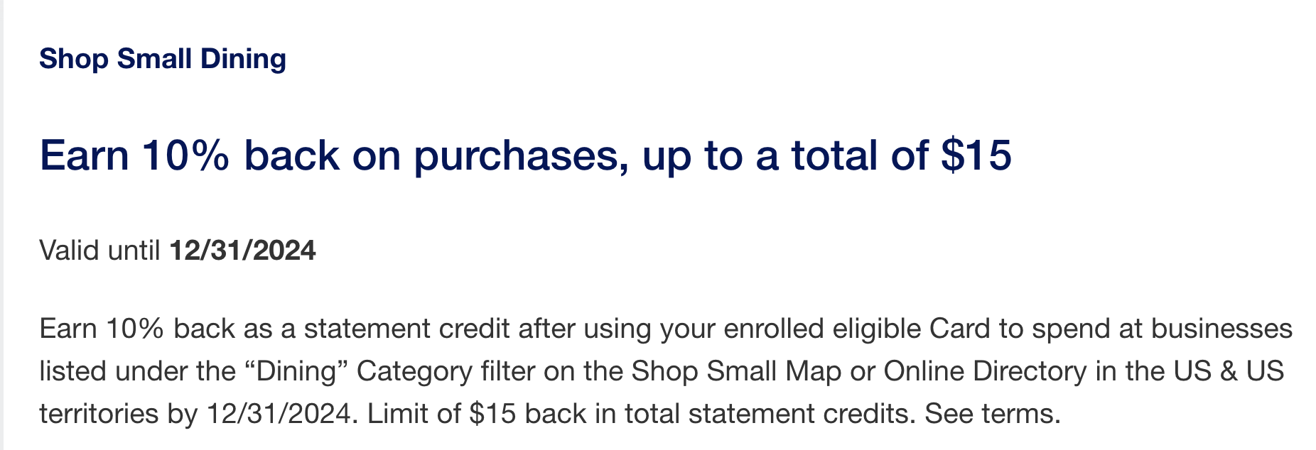 AmEx Offers ‘Shop Small’ Restaurants & Get 10% Back (3rd-Party AmEx Cards Only) – Doctor Of Credit
